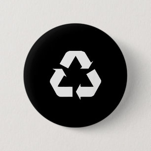 Chapa Redonda De 5 Cm diseño estándar de señal de reciclaje clásico verd