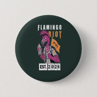 Chapa Redonda De 5 Cm Diseño Estético Urbano Flamingo Riot