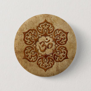 Chapa Redonda De 5 Cm Diseño floral de piedra de Aum
