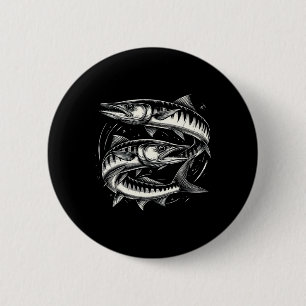 Chapa Redonda De 5 Cm Diseño Gráfico De Arte De Pescado Rracuda Para Muj