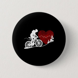 Chapa Redonda De 5 Cm Diseño Gráfico de Bicicleta de Montaña - Ciclista