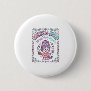 Chapa Redonda De 5 Cm Diseño gráfico de estilo retro de unicornio con mo