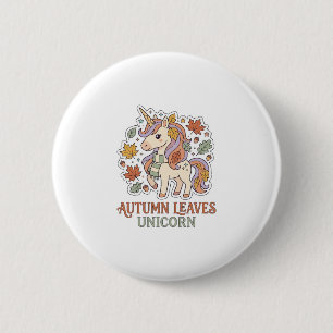 Chapa Redonda De 5 Cm Diseño gráfico de Merch de unicornio de hojas de o