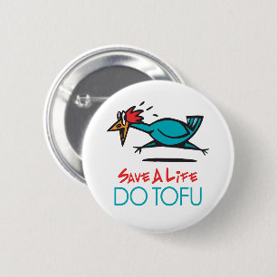 Chapa Redonda De 5 Cm Diseño humorístico de tofu