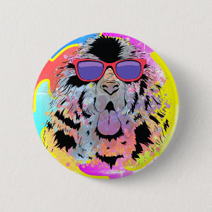 Chapa Redonda De 5 Cm Diseño Impresionante de Gafas de Sol para Perro Te