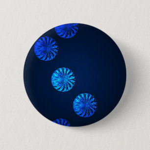 Chapa Redonda De 5 Cm Diseño Irlandés Cristal Azul