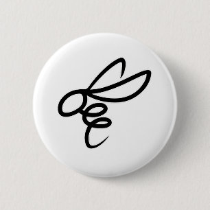 Chapa Redonda De 5 Cm Diseño minimalista de abeja con arte de línea – Ab