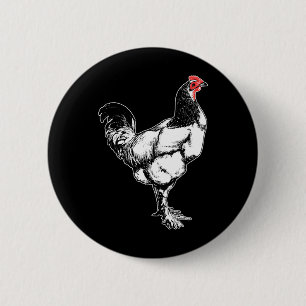 Chapa Redonda De 5 Cm Diseño minimalista de gallo de granja vintage _3