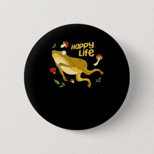 Chapa Redonda De 5 Cm Diseño Mínimo Esencial Rana Feliz