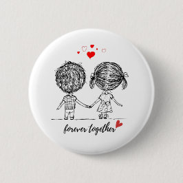 Chapa Redonda De 5 Cm Diseño para Parejas Juntas para Siempre