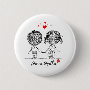 Chapa Redonda De 5 Cm Diseño para Parejas Juntas para Siempre