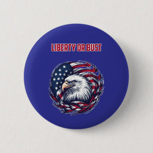 Chapa Redonda De 5 Cm Diseño Patriota Libertad Estadounidense O Muerte