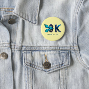 Chapa Redonda De 5 Cm Diseño personalizado de “OK”