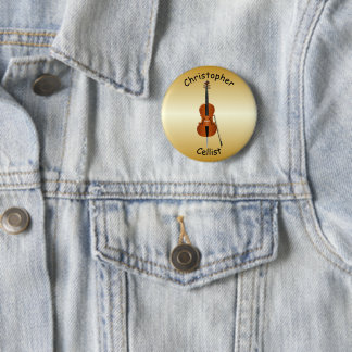 Chapa Redonda De 5 Cm Diseño personalizado del violoncelo