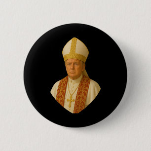 Chapa Redonda De 5 Cm Diseño político divertido del Papa Trump
