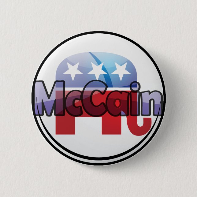 Chapa Redonda De 5 Cm Diseño republicano de McCain (Anverso)