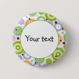 Chapa Redonda De 5 Cm Diseño retro colorido