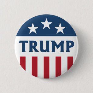 Chapa Redonda De 5 Cm Diseño Retro de Campaña de TRUMP Estrellas y Franj