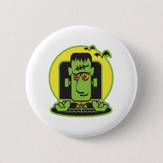 Chapa Redonda De 5 Cm diseño retro frankenstein
