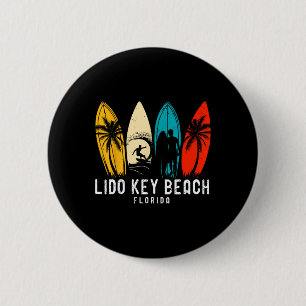Chapa Redonda De 5 Cm Diseño Retro Lido Key Beach Florida Surfboarder Pa