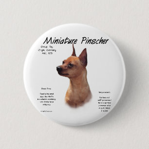 Chapa Redonda De 5 Cm Diseño (rojo) de la historia del Pinscher