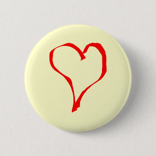 Chapa Redonda De 5 Cm Diseño rojo y poner crema del corazón del amor
