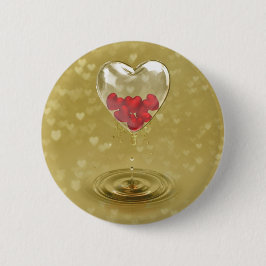 Chapa Redonda De 5 Cm Diseño romántico del corazón de vidrio