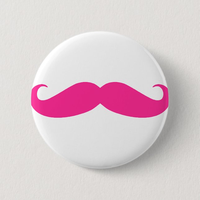 Chapa Redonda De 5 Cm Diseño rosado de Stache del bigote (Anverso)