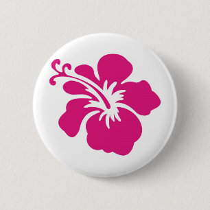 Chapa Redonda De 5 Cm Diseño rosado del hibisco