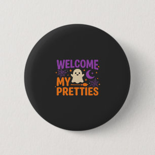 Chapa Redonda De 5 Cm Diseño SVG de Fantasma de Halloween Bienvenidos Mi