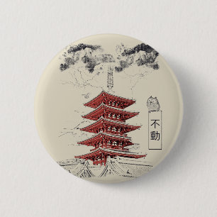 Chapa Redonda De 5 Cm Diseño tradicional de ropa callejera japonesa - In