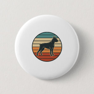 Chapa Redonda De 5 Cm Diseño vectorial de grabado de perro boxer vintage