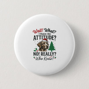 Chapa Redonda De 5 Cm Diseño Vectorial de Navidad con Perro Divertido_1