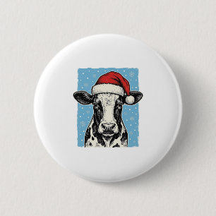 Chapa Redonda De 5 Cm Diseño vectorial de sombrero de Santa de vaca de N