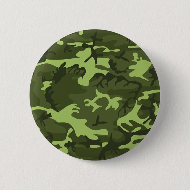 Chapa Redonda De 5 Cm Diseño verde del camuflaje del ejército (Anverso)