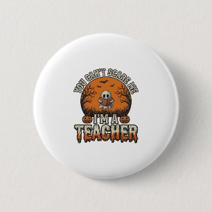 Chapa Redonda De 5 Cm Diseño Vintage Profesor de Halloween No Puedes Asu