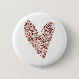 Chapa Redonda De 5 Cm Diseños de Rosa de Purpurina de corazón de corazón