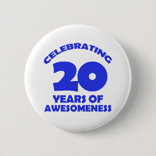 CHAPA REDONDA DE 5 CM DISEÑOS DEL CUMPLEAÑOS DE 20 AÑOS