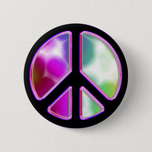 Chapa Redonda De 5 Cm Diseños del signo de la paz del teñido anudado