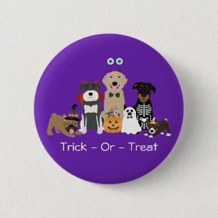 Chapa Redonda De 5 Cm Disfraces de Halloween para mascotas Trick Or Trea