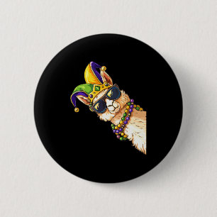 Chapa Redonda De 5 Cm Disfraces Divertidos de Llama en Mardi Gras
