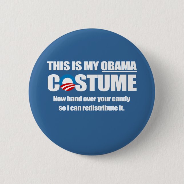 Chapa Redonda De 5 Cm Disfraz de Barack Obama (Anverso)