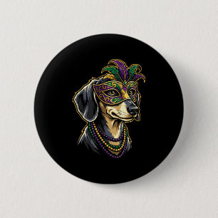 Chapa Redonda De 5 Cm disfraz de bufón de mardi gras de doxie para carna
