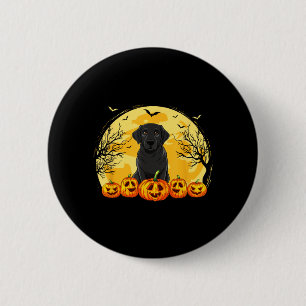 Chapa Redonda De 5 Cm Disfraz de calabazas de perro Labrador negro para 