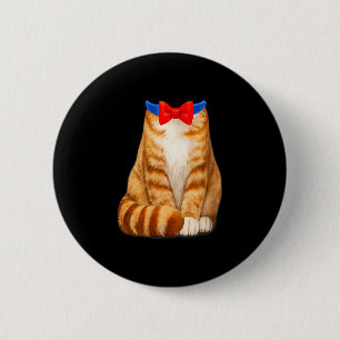 Chapa Redonda De 5 Cm Disfraz de gato naranja para mujer lazo de gato at