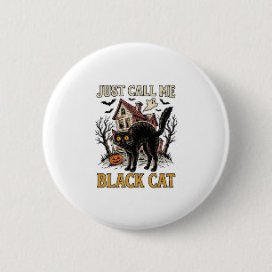 Chapa Redonda De 5 Cm Disfraz de Gato Negro Casa Embrujada Camiseta Dive
