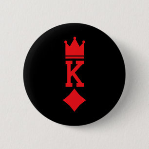Chapa Redonda De 5 Cm Disfraz de Halloween con cartas de juego de Rey de