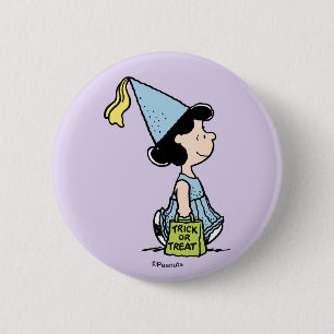 Chapa Redonda De 5 Cm Disfraz de Halloween de Lucy Princesa de Peanuts