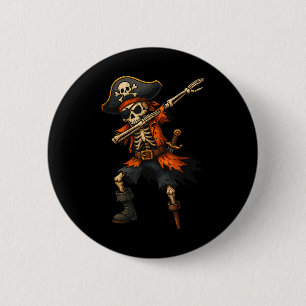 Chapa Redonda De 5 Cm Disfraz de Halloween de pirata esqueleto Dabbing p
