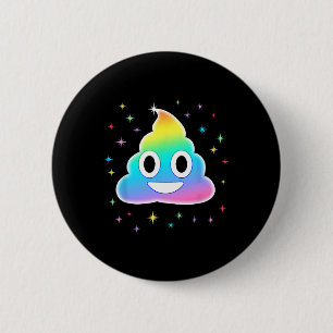 Chapa Redonda De 5 Cm Disfraz de Halloween de Unicorn Poop Magic Rainbow